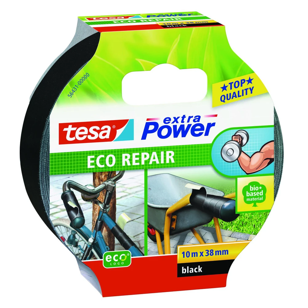Tesa Taśma „Extrapower“ ekologiška remonto juosta, 10 m: 38 mm, juoda