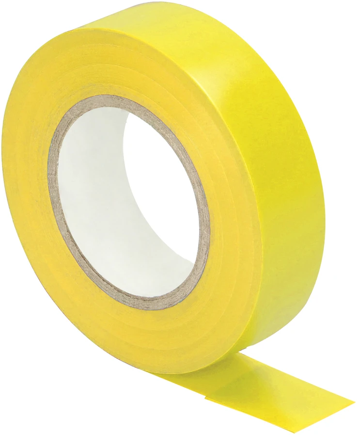 Orno Taśma Geltona izoliacinė juosta, atspari ugniai, plotis 19 mm, storis 0,13 mm, ilgis 20 m