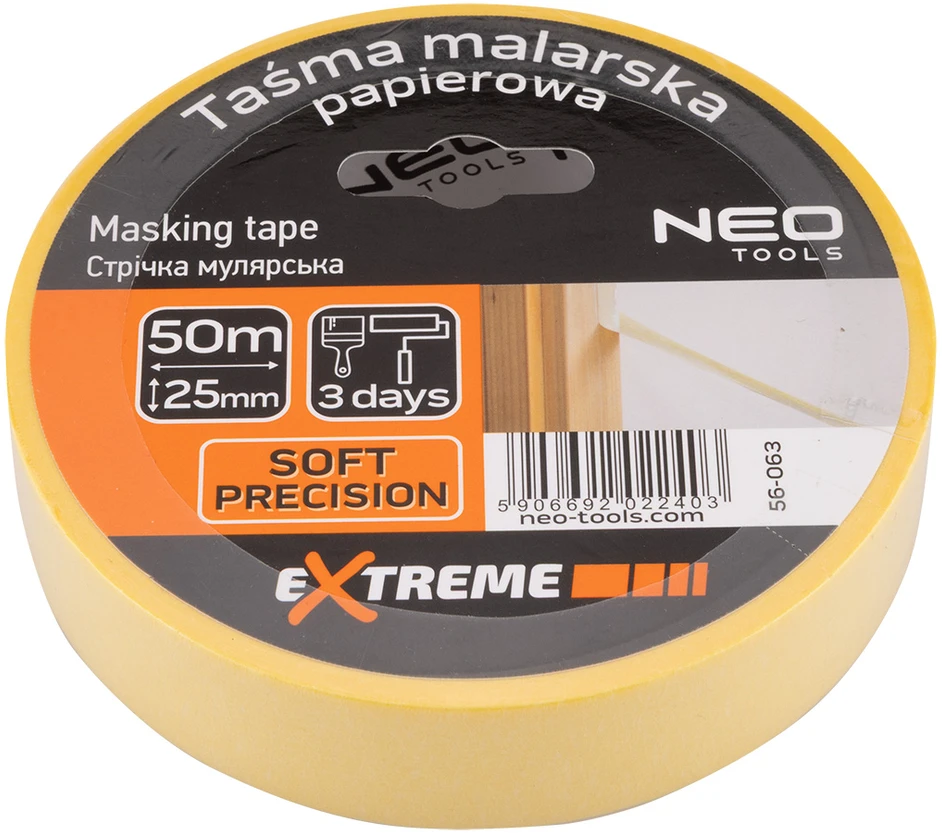 Taśma Geltona popierinė maskavimo juosta 25 mm x 50 m