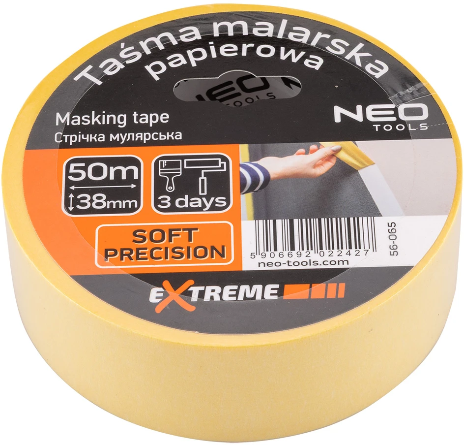 Taśma Geltona popierinė maskavimo juosta 38 mm x 50 m