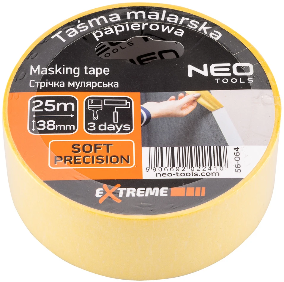 Neo Taśma Geltona popierinė maskavimo juosta 38 mm x 25 m