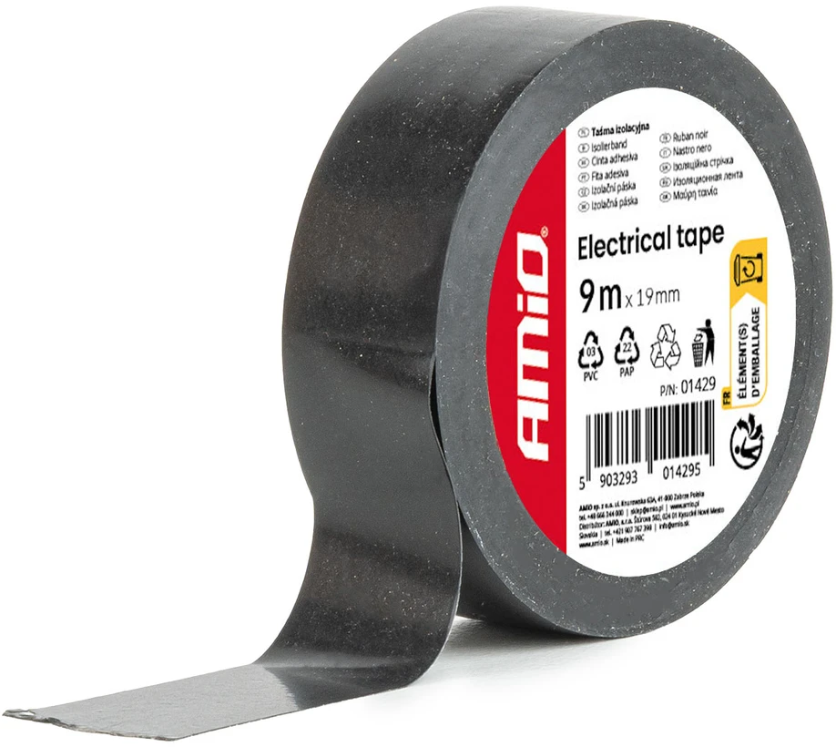 Amio Izoliacinė juosta 19mm x 9m JUODA