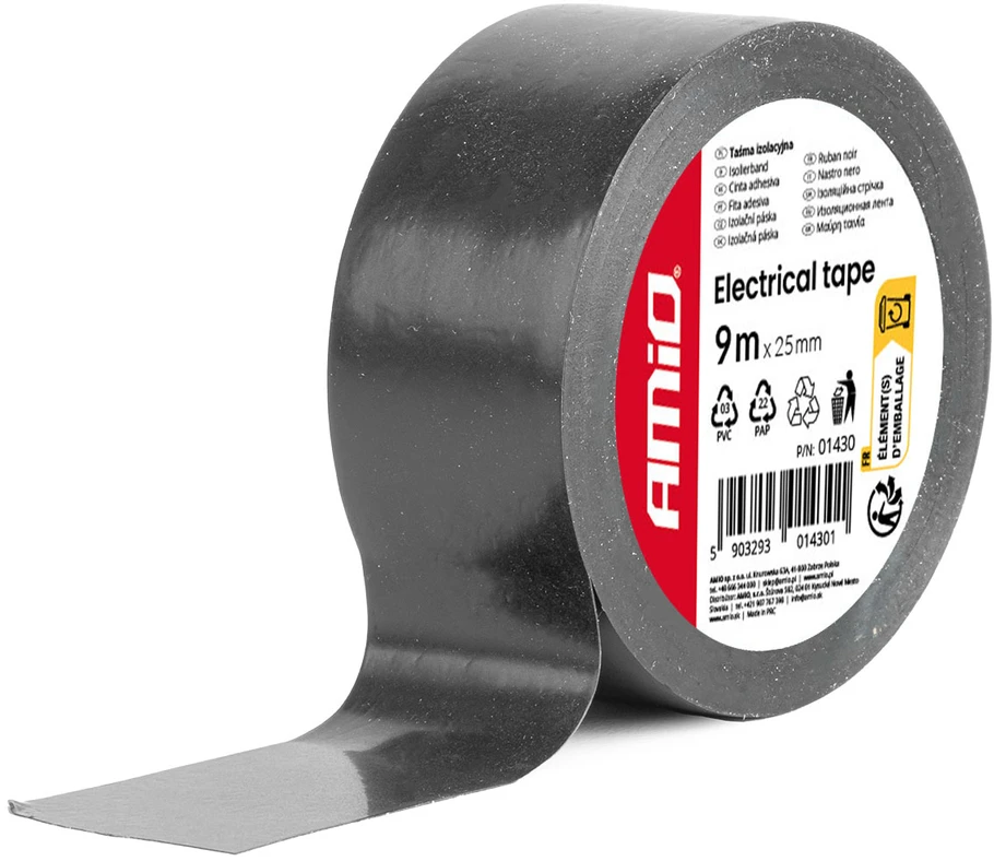 Amio Lipni juosta 0,13 mm x 25 mm x 9 m, 1 vnt., juoda