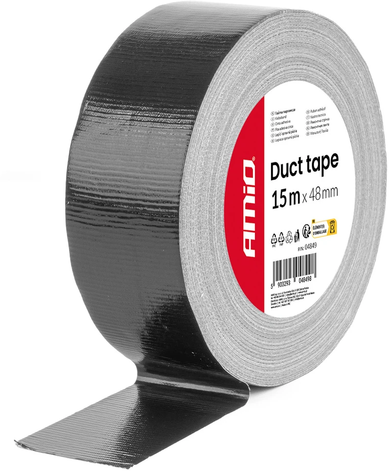 Juoda techninė juosta 48 mm x 15 m x 0,19 mm amio-04849