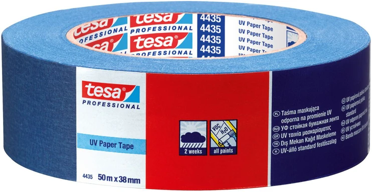 Tesa Taśma Maskavimo juosta 28d vidinė 14d išorinė 50m: 38mm mėlyna