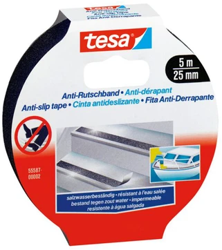 Slydimą mažinanti juosta TESA Anti-Slip Tape, 25mm x 5m, juoda
