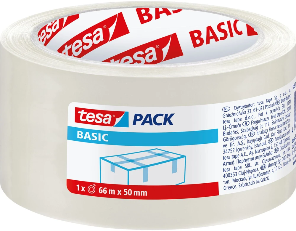Tesa Taśma Paprasta pakavimo juosta 66 m:50 mm, skaidri