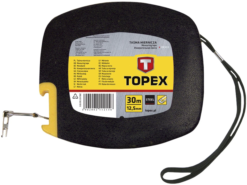 Matavimo ruletė Topex 28C413; 12,5 mm; 30 m