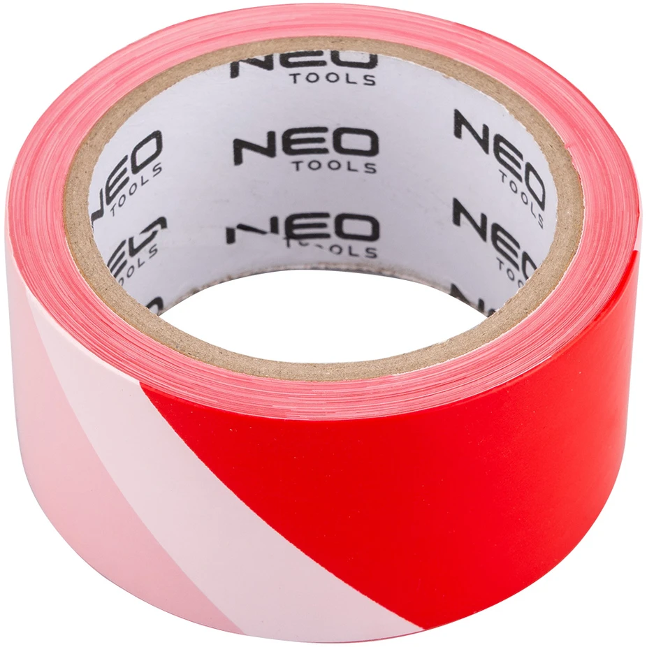 Neo Taśma Raudona ir balta įspėjamoji juosta 50 mm x 100 m