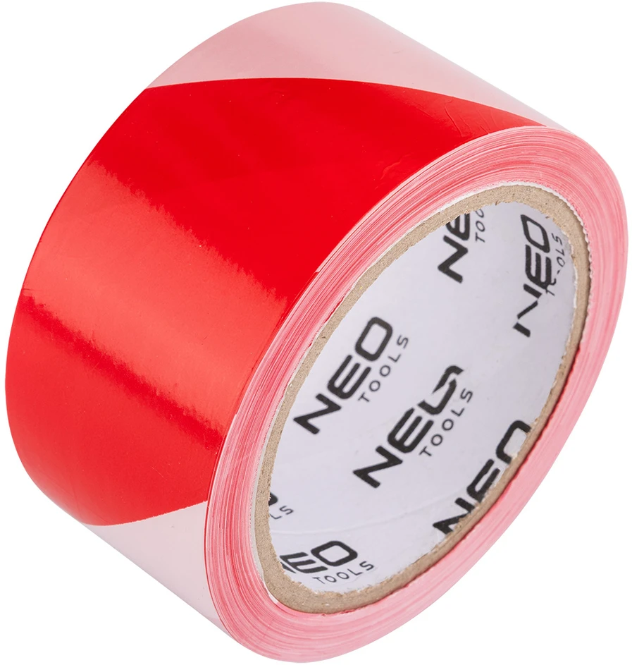 Neo Taśma Raudona ir balta įspėjamoji juosta 50 mm x 100 m