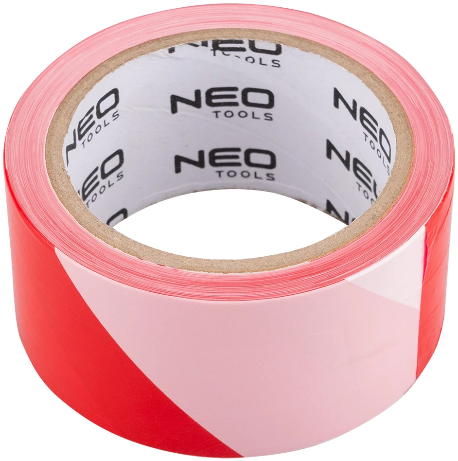 Neo Taśma Raudona ir balta įspėjamoji juosta 50 mm x 100 m