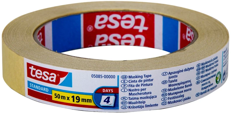 Tesa Taśma Standartinė maskavimo juosta 4 dienos 50 m: 19 mm