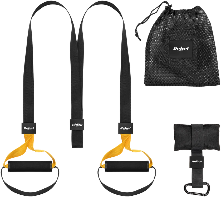 TRX P3-1 treniruočių juostos, pratimų diržai, REBEL ACTIVE
