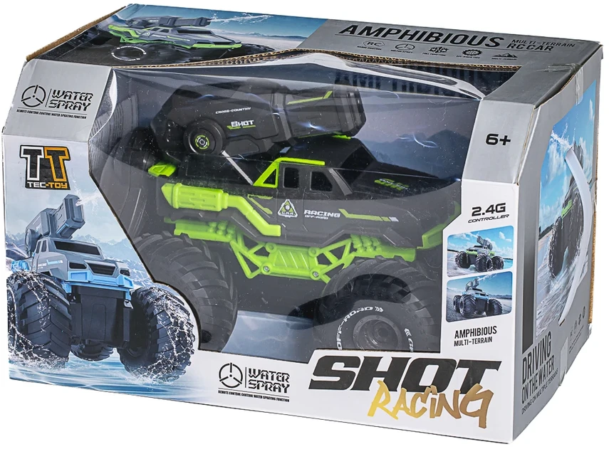 TEC-TOY - Vandens šaudymo nuotolinio valdymo automobilis 2,4 GHz, 7,4 V 500 mAh - Žalias (534646)