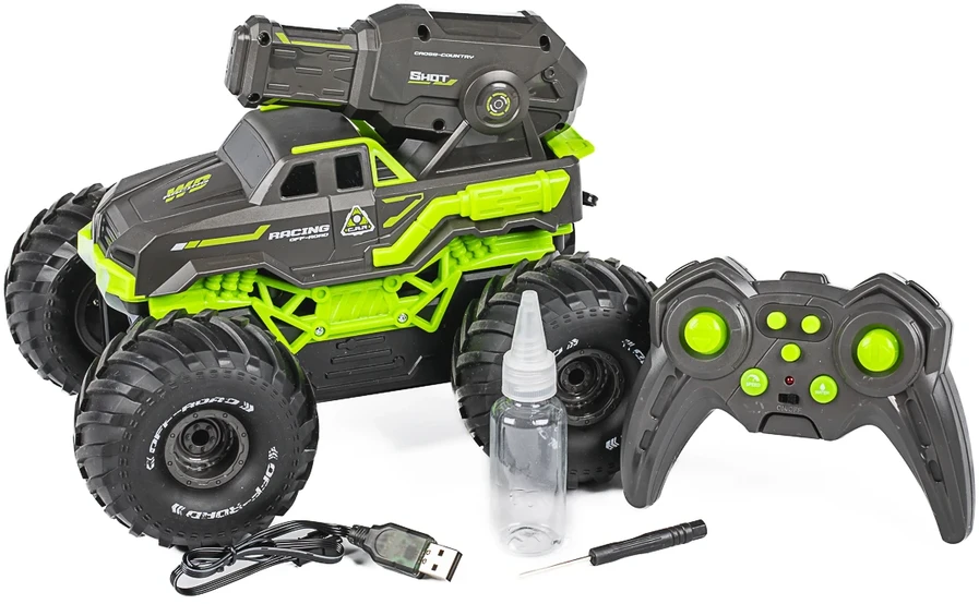 TEC-TOY - Vandens šaudymo nuotolinio valdymo automobilis 2,4 GHz, 7,4 V 500 mAh - Žalias (534646)