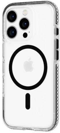 „Tech21 Evo Crystal“ dėklas iPhone 16 Pro telefonui „Crystal MagSafe“ – juodas