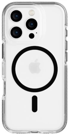„Tech21 Evo Crystal“ dėklas iPhone 16 Pro telefonui „Crystal MagSafe“ – juodas