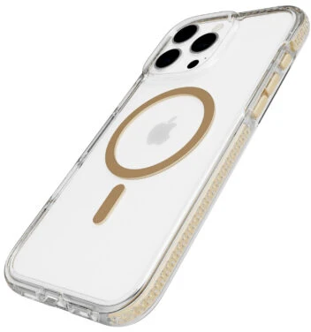 „Tech21 Evo Crystal“ dėklas iPhone 16 Pro Max telefonui „Crystal MagSafe“ – auksinis