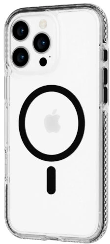„Tech21 Evo Crystal“ dėklas iPhone 16 Pro Max telefonui „Crystal MagSafe“ – juodas
