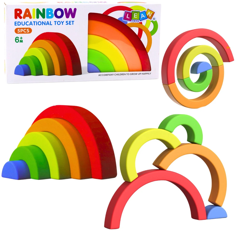 Lean Toys Guminis dėlionės žaislas vaikams, 5 dalių