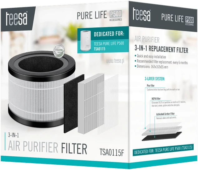 Drėkintuvas Filtras oro valytuvui TEESA PURE LIFE P500