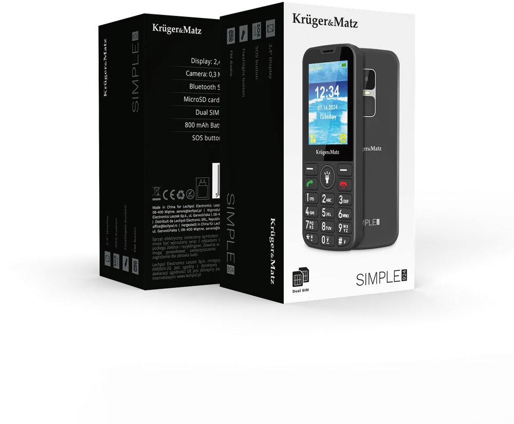 Kruger & Matz „KrugerMatz Simple 924“ GSM telefonas senjorams