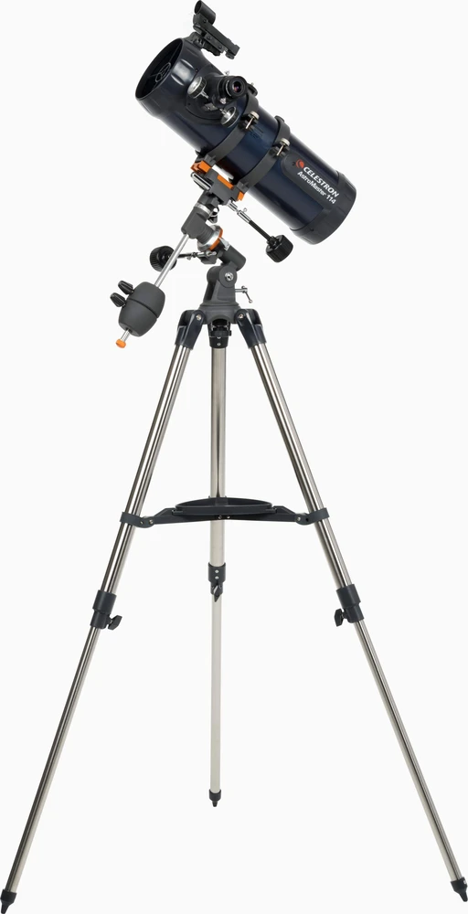 Celestron Astromaster 114EQ-MD teleskopas su telefono adapteriu ir mėnulio filtru
