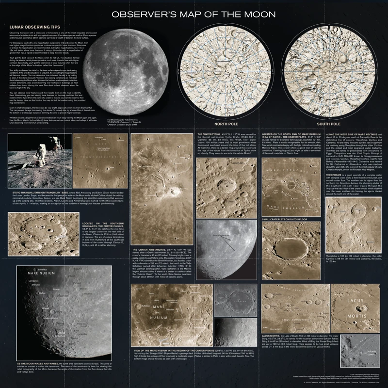 Teleskopas Celestron - Mėnulio žemėlapis