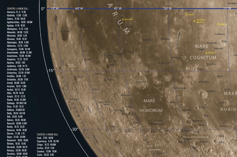 Teleskopas Celestron - Mėnulio žemėlapis