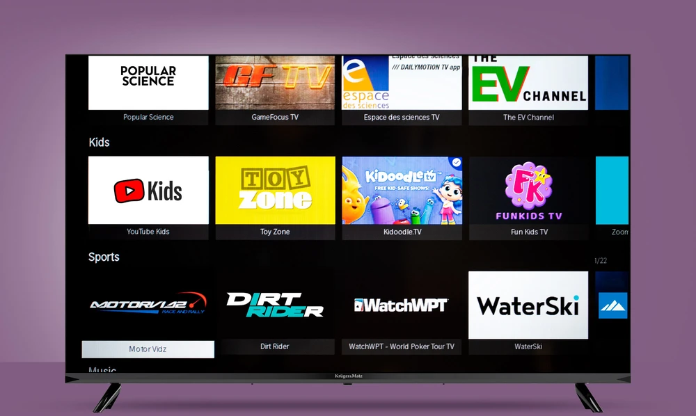 Kruger & Matz 40" FHD išmanusis DVB-T2/S2 H.265 Hevc televizorius