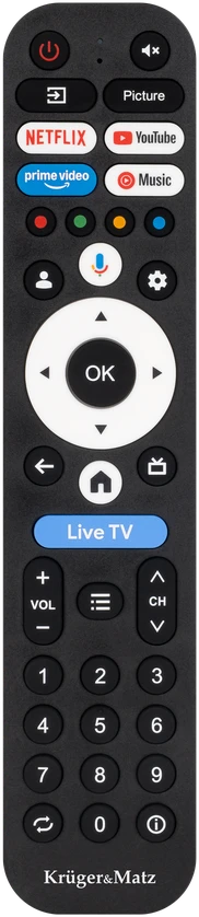 Kruger & Matz „KrugerMatz“ 75 colių QLED UHD išmanusis DVB-T2/S2 H.265 Hevc televizorius