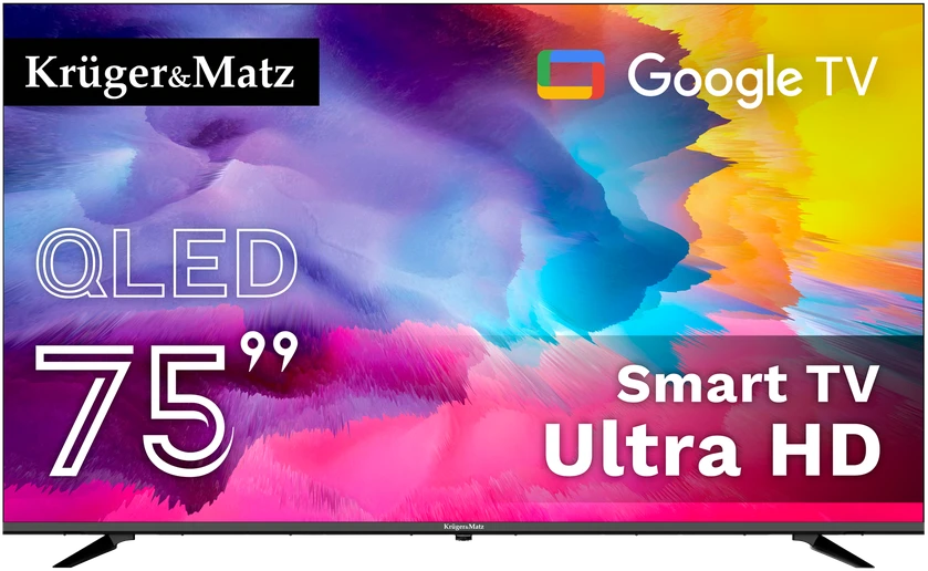 Kruger & Matz „KrugerMatz“ 75 colių QLED UHD išmanusis DVB-T2/S2 H.265 Hevc televizorius