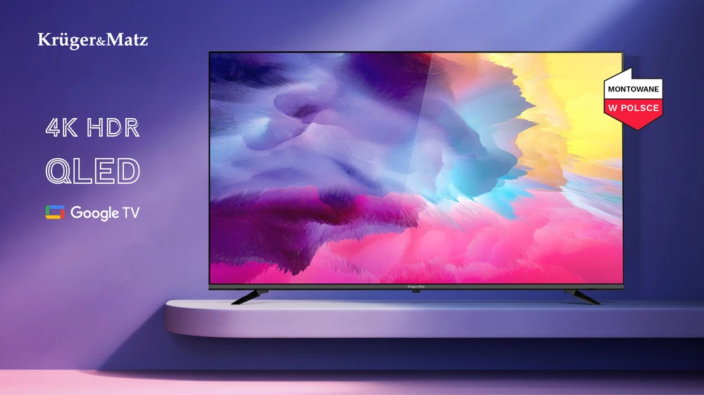 Kruger & Matz „KrugerMatz“ 75 colių QLED UHD išmanusis DVB-T2/S2 H.265 Hevc televizorius