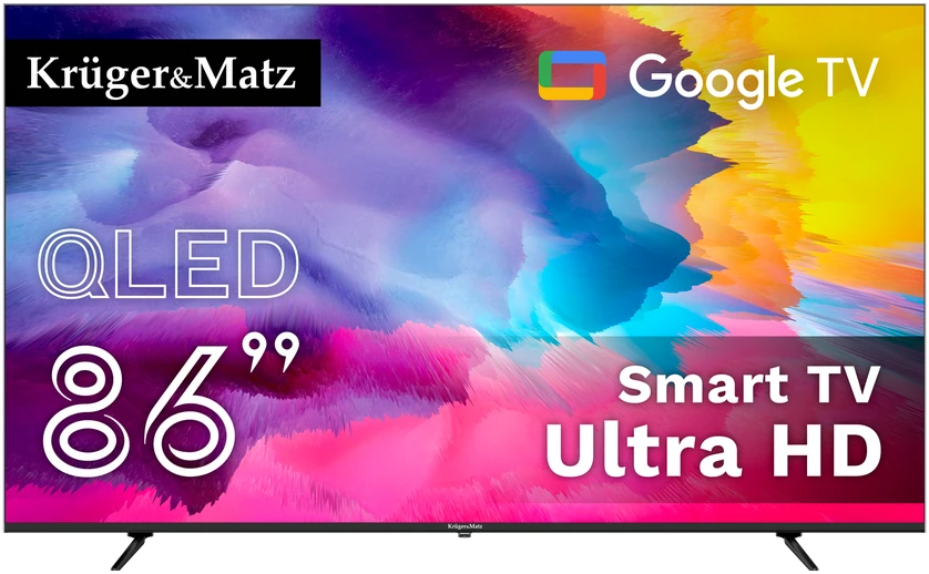 Kruger & Matz „KrugerMatz“ 86 colių įstrižainės UHD QLED išmanusis DVB-T2/S2 H.265 Hevc televizorius