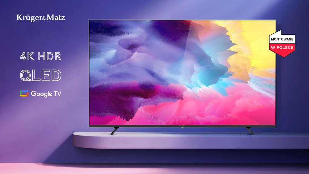 Kruger & Matz „KrugerMatz“ 86 colių įstrižainės UHD QLED išmanusis DVB-T2/S2 H.265 Hevc televizorius