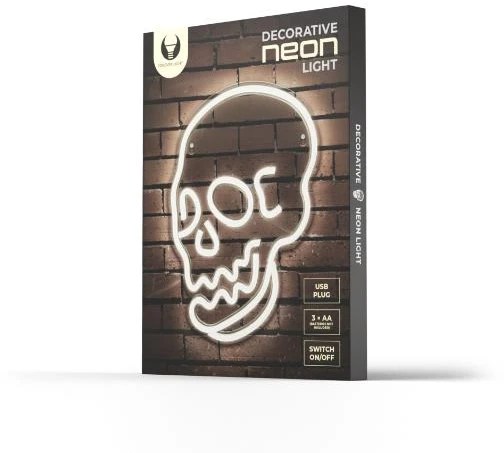 TelForceone Neon PLEXI LED Kaukolė balta FPNE07X Forever Light
