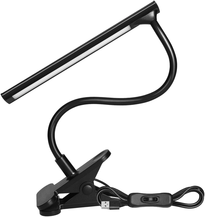 TERI II LED, stalinė lempa su segtuku, 5 W, 260 lm, 4000 K, juoda