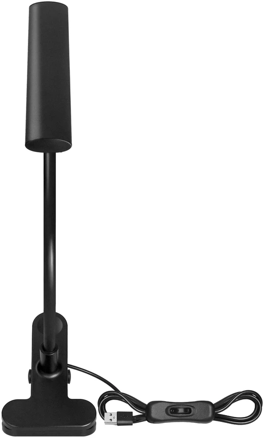 TERI II LED, stalinė lempa su segtuku, 5 W, 260 lm, 4000 K, juoda