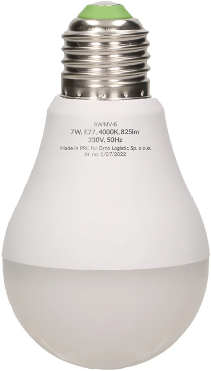 Orno THAR LED NEW 7W A60 lemputė su mikrobangų judesio jutikliu, 600lm, 4000K, E27