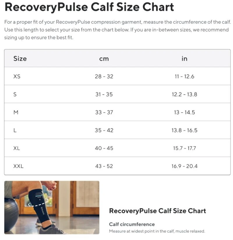 Therabody RECOVERYPULSE Blauzdos RANKOVĖ MAŽA VIENA UNIVERSALI