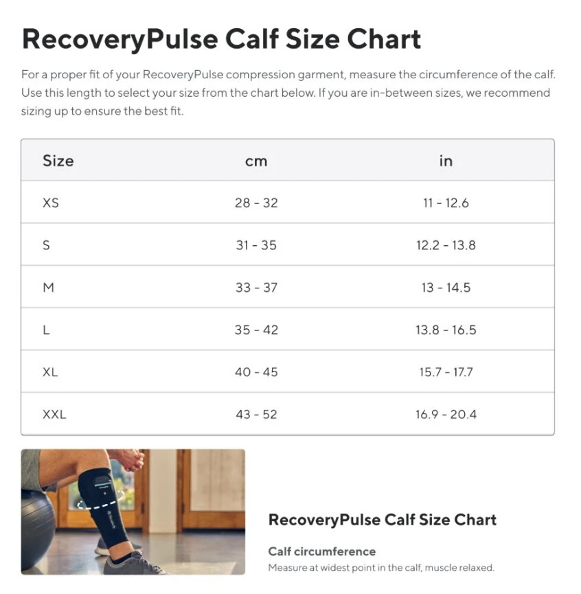 Therabody RECOVERYPULSE Blauzdos rankovė XSMALL SINGLE UNIVERSAL
