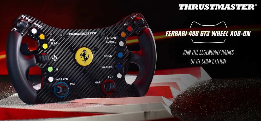 Žaidimų vairas Thrustmaster Ferrari 488 GT3 Wheel Add-On