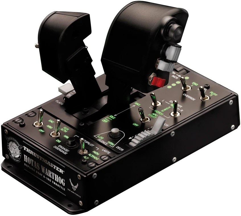 Thrustmaster HOTAS WARTHOG Vairalazdė ir akceleratoriaus valdiklis, Juodas