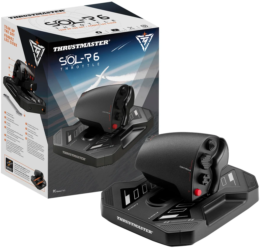 „Thrustmaster“ valdymo svirtis „Sol-6“ droseliui | Juodas