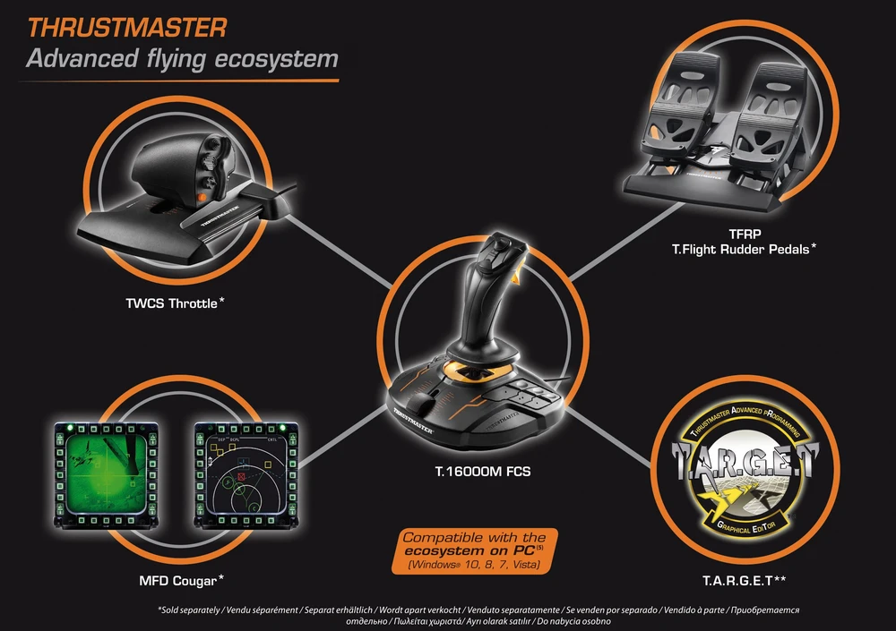 Vairalazdė Thrustmaster T.16000M FCS, juoda
