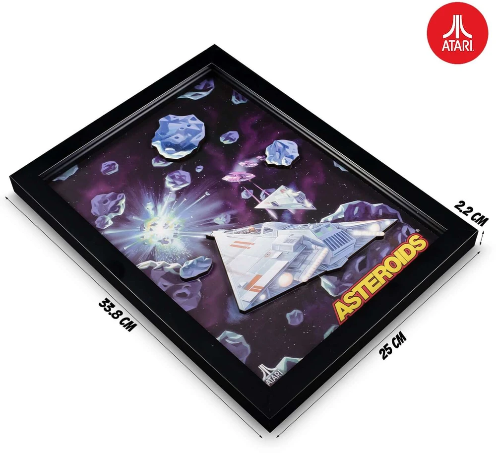 Thumbs Up Oficialus „Atari“ 3D sienos menas – asteroidų kolekcija
