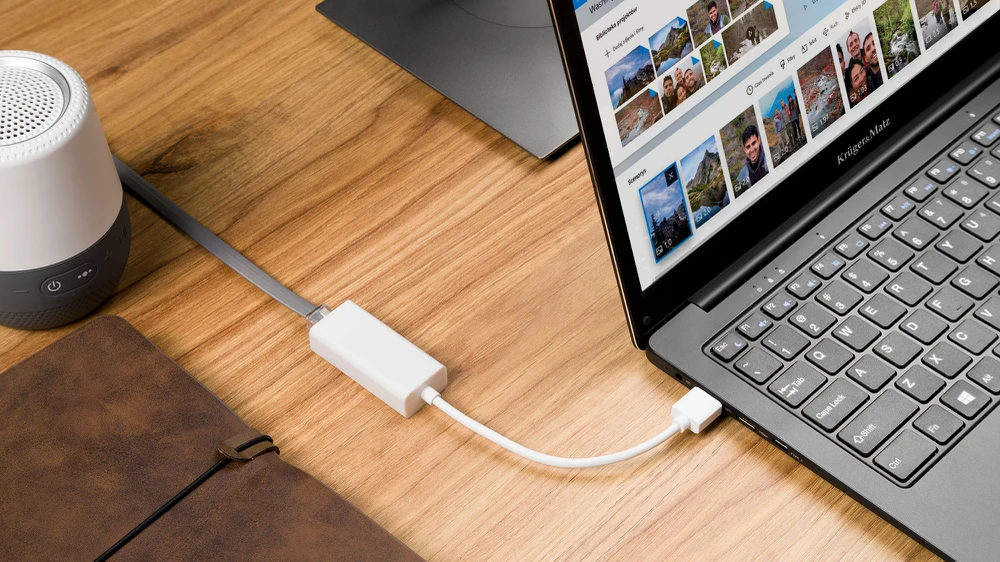Kruger & Matz USB į LAN adapteris naudojime