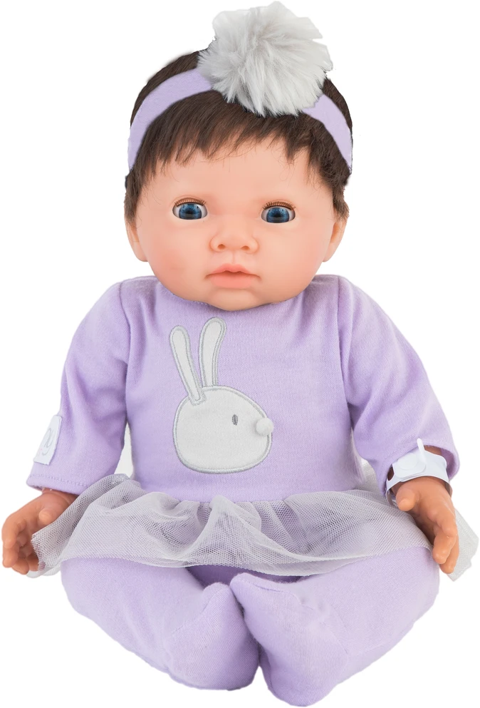 Tiny Treasure - Lėlė su rudais plaukais ir violetine tiulio suknele (30140)