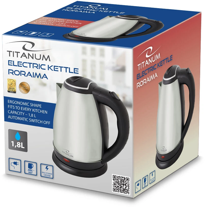 Esperanza Elektrinis Virdulys - Titanum TKK102X 1.8L 1800W Inox Sidabrinis