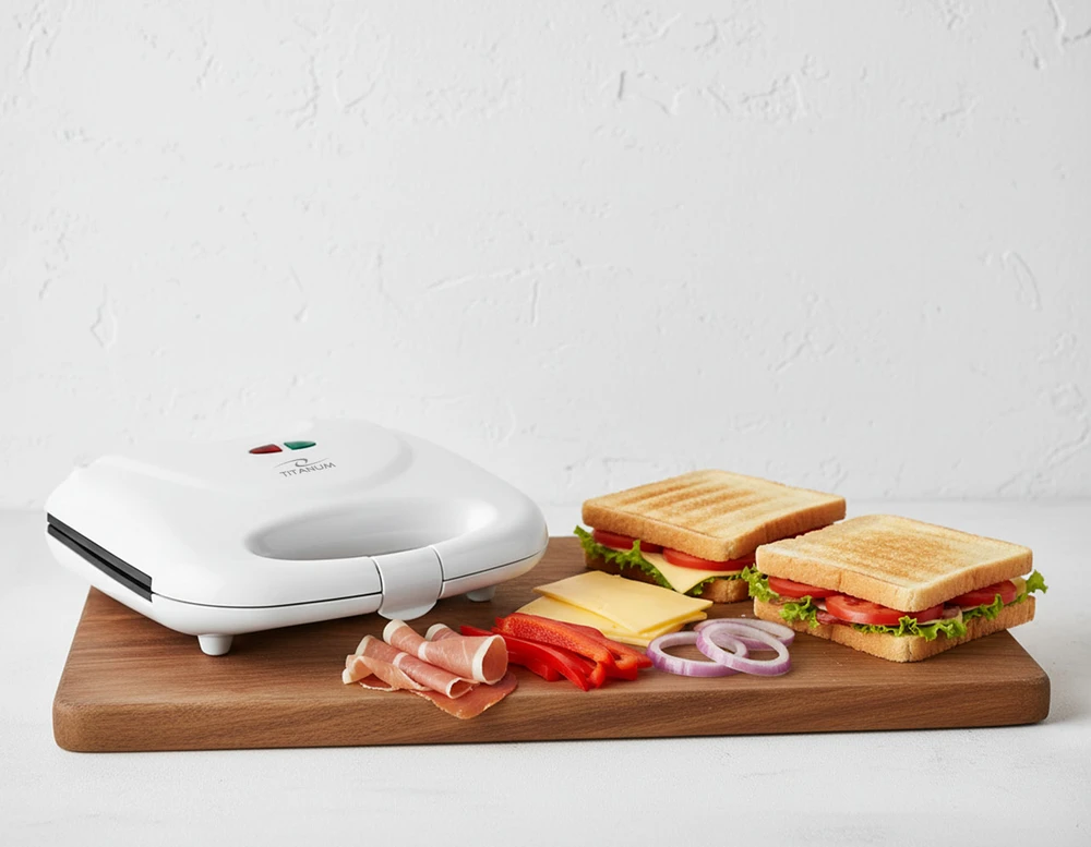 Sumuštinių keptuvas Titanum Toaster for sandwiches Esperanza Panini TKT004W (700W, baltos spalvos)